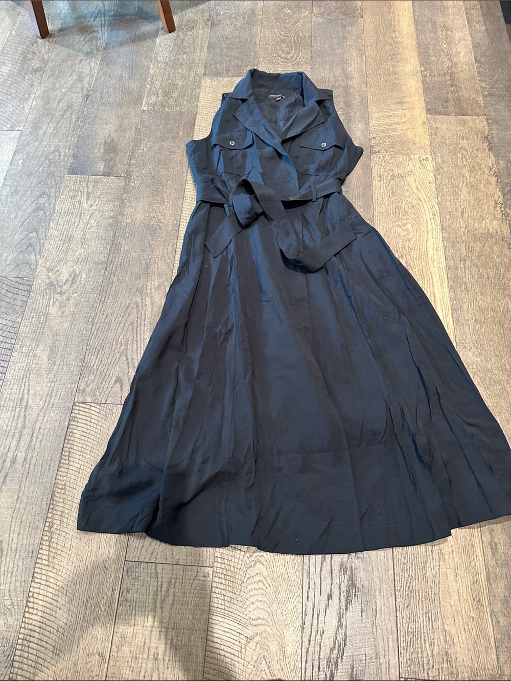 Banana Republic Black Sleeveless Maxi Shirt Dress with Belt